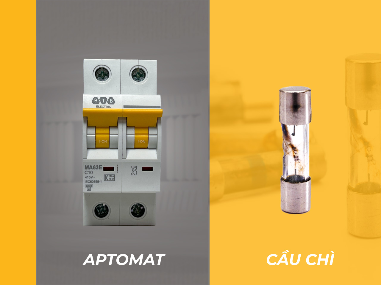 So sánh ưu nhược điểm của aptomat và cầu chì